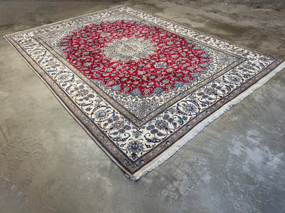 Hand-Knotted Persian Nain Rug - Signed Habibian - 9’6”x12’9”