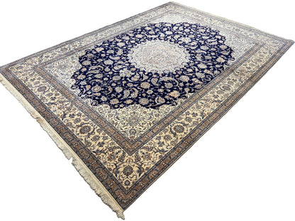 Hand-Knotted 4 La Persian Nain Rug - Signed Habibian - 10'4"x14'3"