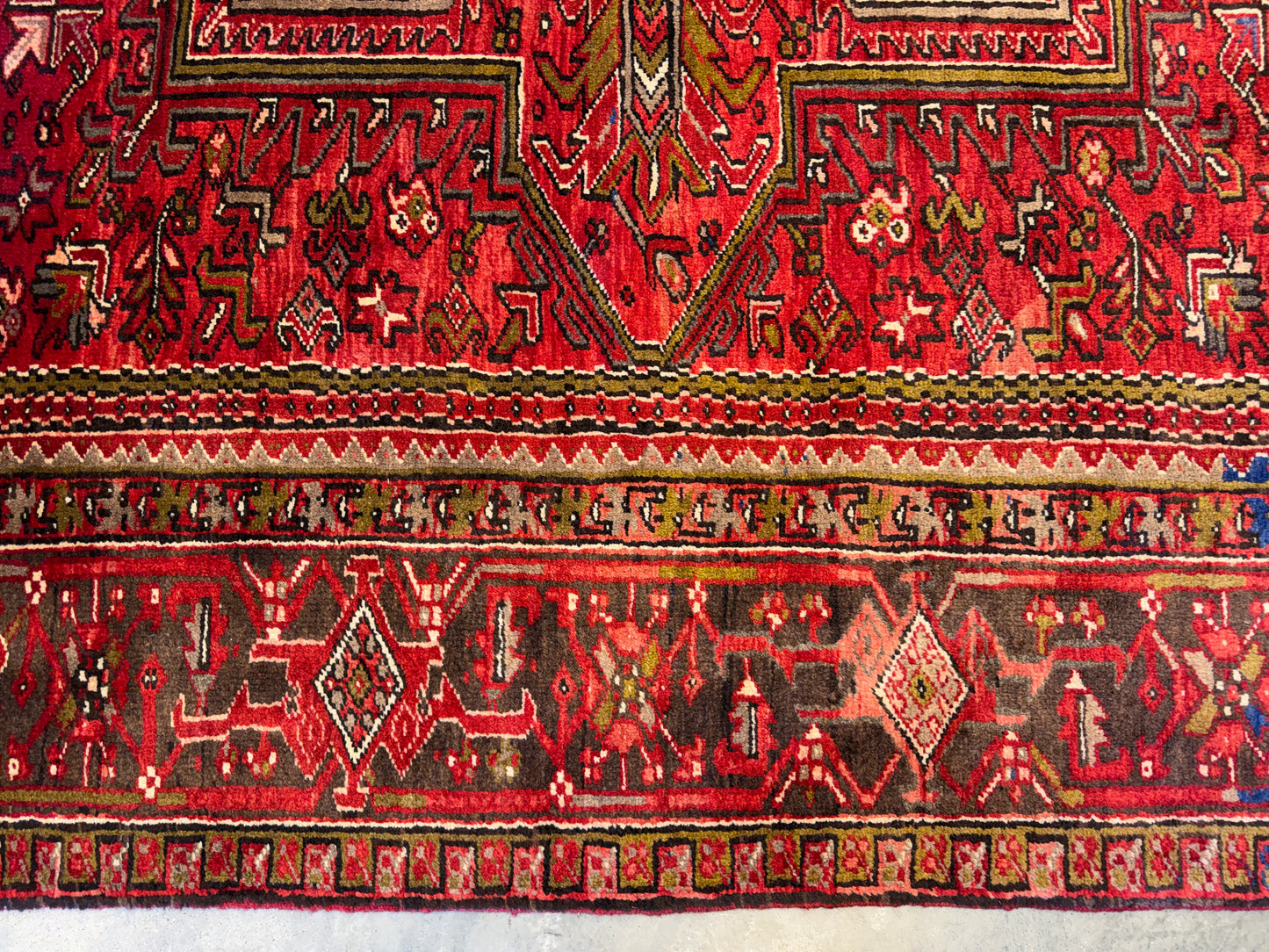 10’1”x12’9” Hand-Knotted Persian Heriz Area Rug