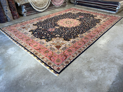 11’6”x16’6” Very Fine Hand-Knotted 70 Raj Signed Persian Tabriz Rug