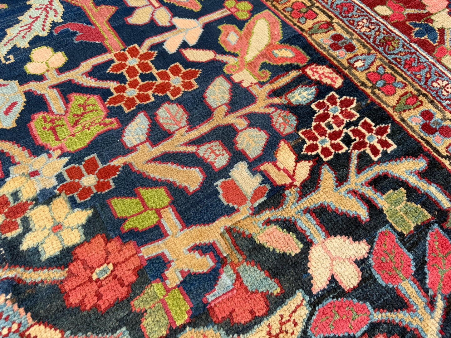 Hand-Knotted Antique Persian Heriz Rug - 12’6”x22’6”