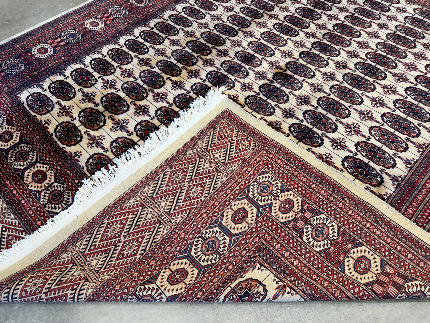8’2”x10’2” Hand-Knotted Wool Bokhara Area Rug