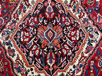 10’1”x12’3” Vintage Hand-Knotted Wool Bakhtiari Persian Rug 10x12 Red Handmade Carpet