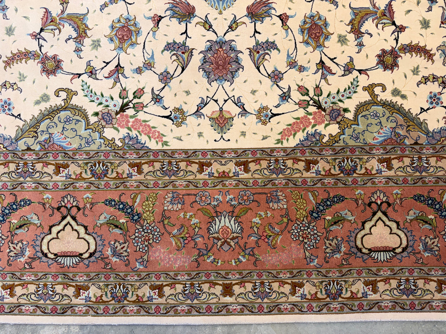 Hand-Knotted 60 Raj Persian Tabriz Rug - 10’x13’1”