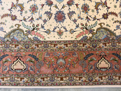 Hand-Knotted 60 Raj Persian Tabriz Rug - 10’x13’1”