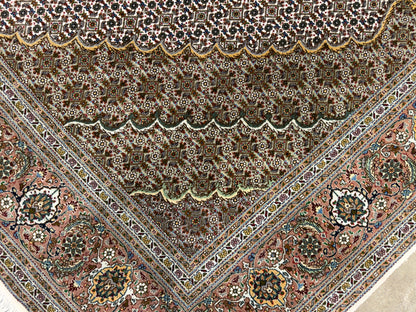 Hand-Knotted Persian Tabriz Mahi Rug - 6'8"x10'