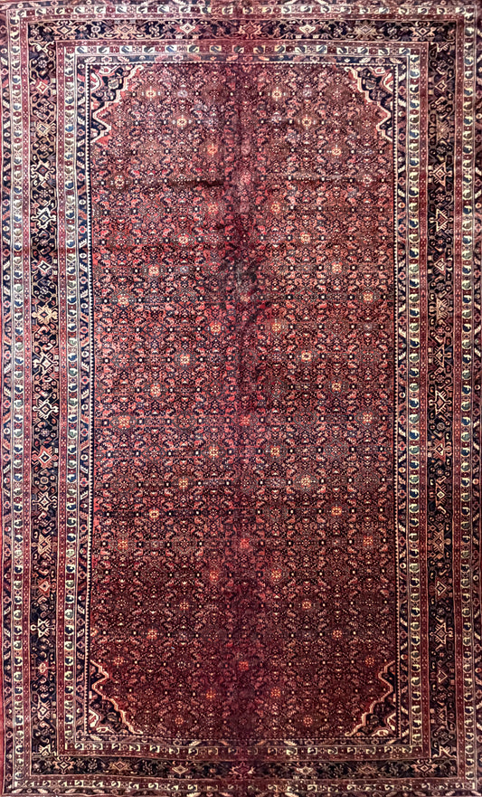 Hand-Knotted Persian Hamadan Rug - 10’6”x17’2”