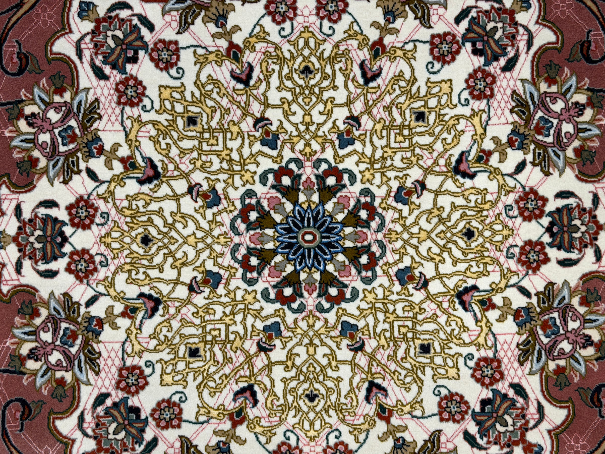 Hand-Knotted 60 Raj Persian Tabriz Rug - 6'8"x10'4"
