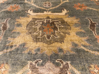 8’x10’ Hand-Knotted Wool Oushak Area Rug