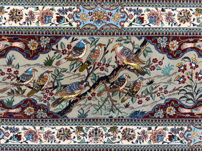 11’7”x17’2” Very Fine Hand-Knotted Signed Persian Tabriz Pictorial Area Rug