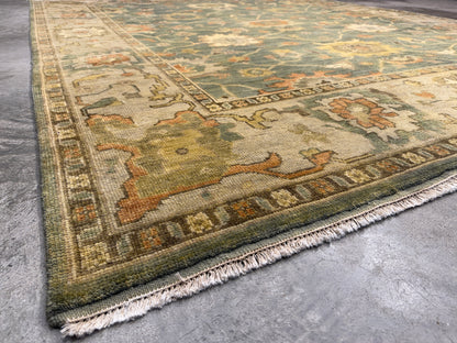 8’x10’ Hand-Knotted Wool Oushak Area Rug