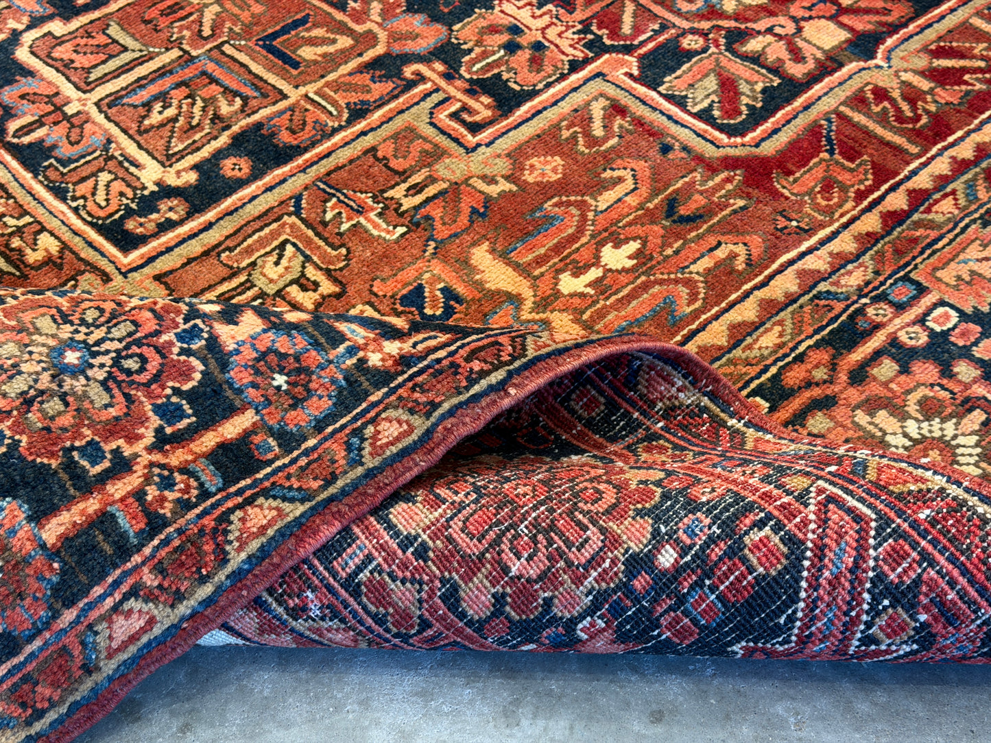 9’4”x12’4” Hand-Knotted Persian Heriz Ahar Area Rug