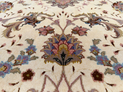 9’10”x13’5” Very Fine Hand-Knotted Persian Tabriz 80 Raj Area Rug