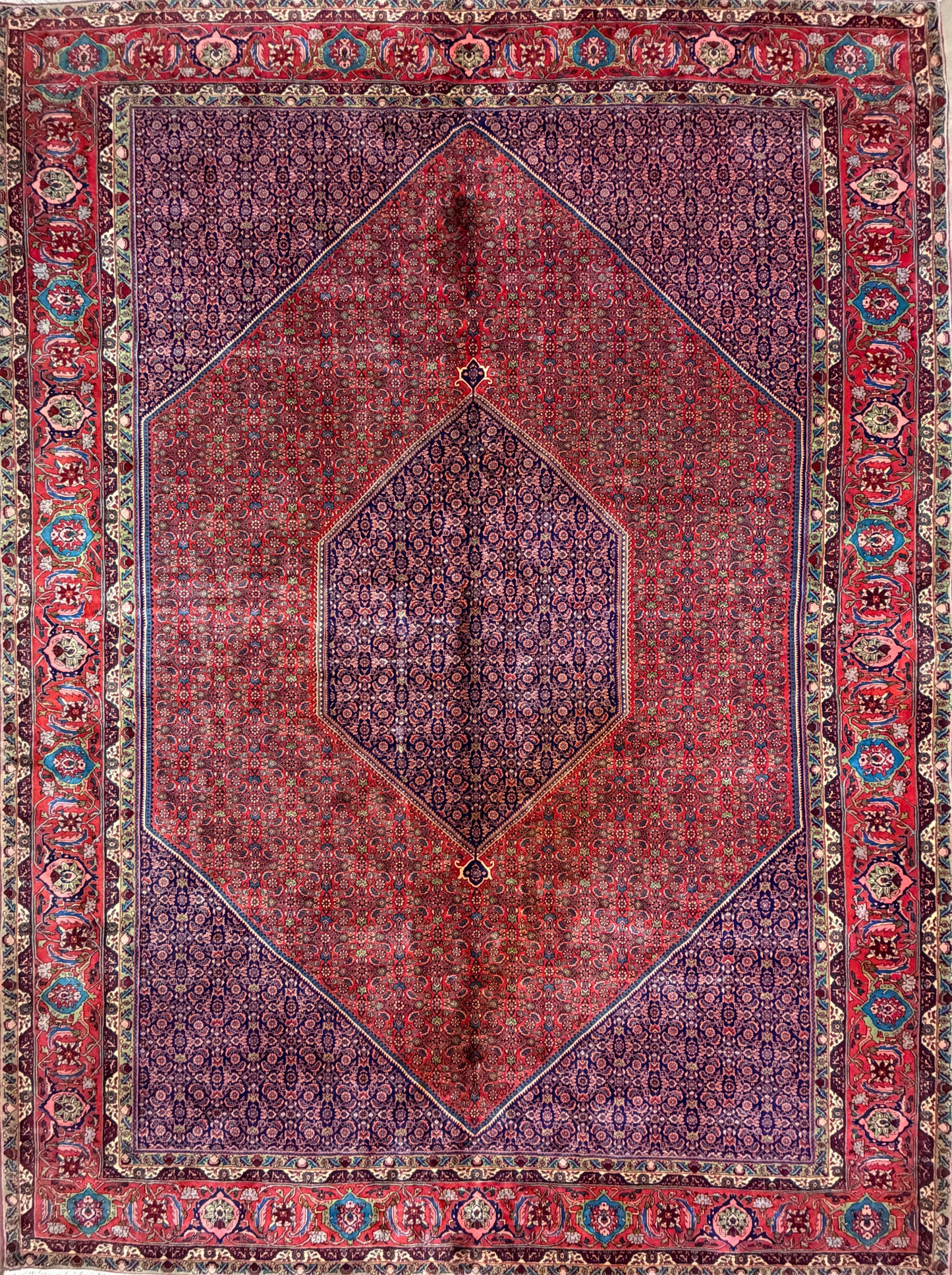 10’x13’ Hand-Knotted Wool Bidjar Persian Area Rug 10x13 Handmade Carpet