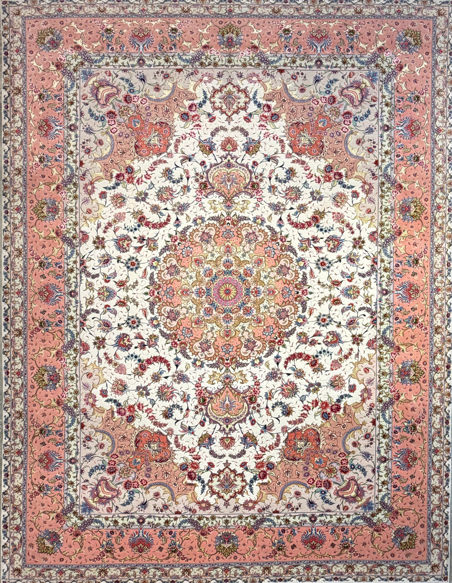 9’9”x13’3” Fine Hand-Knotted Persian Tabriz Signed Area Rug