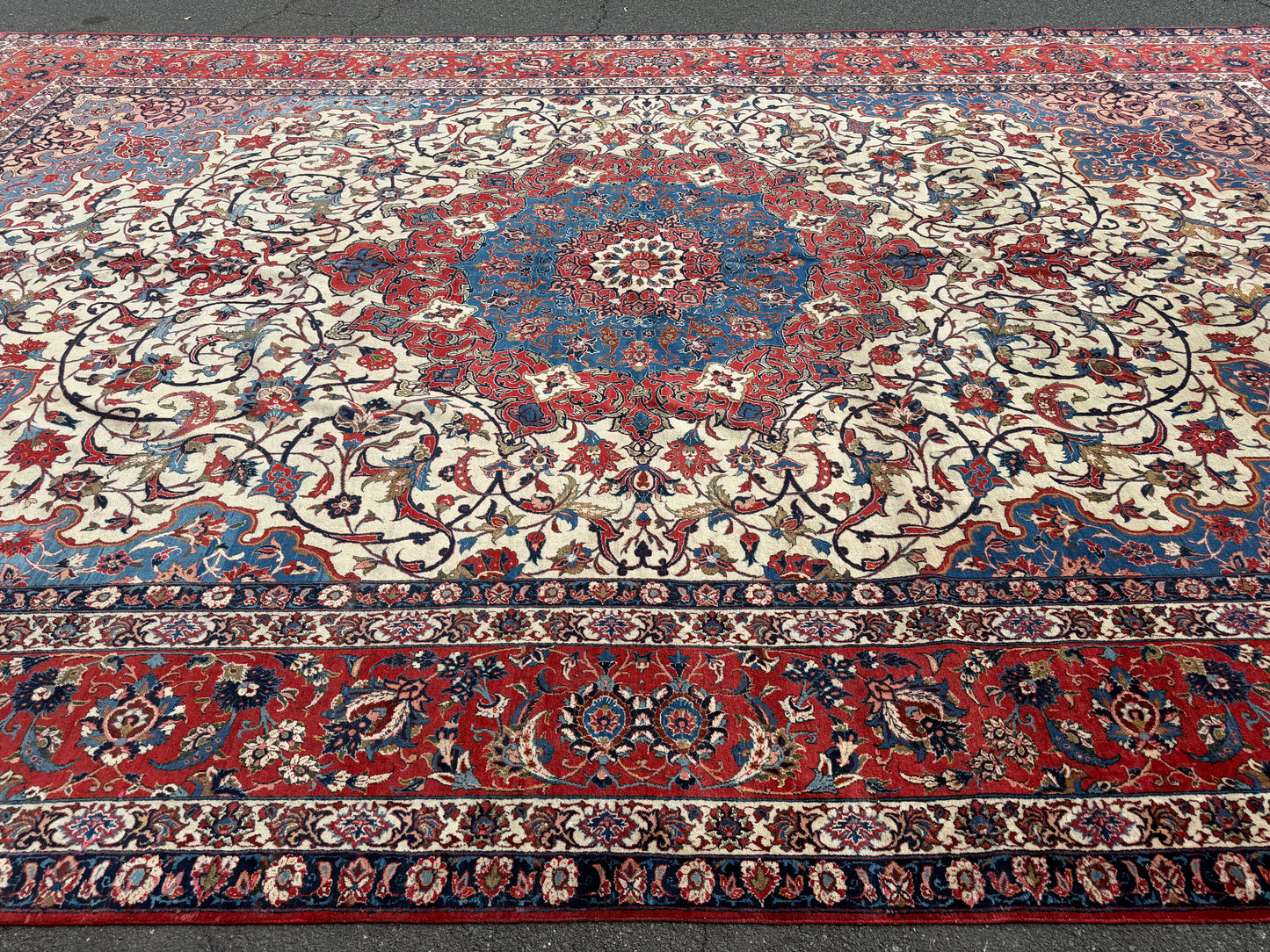Antique Hand-Knotted Persian Isfahan Rug - 11’2”x18’