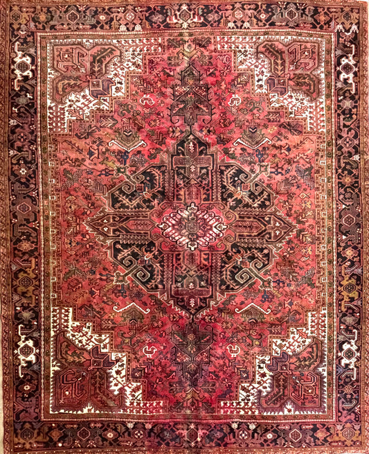Hand-Knotted Persian Heriz Rug - 10’1”x12’7”