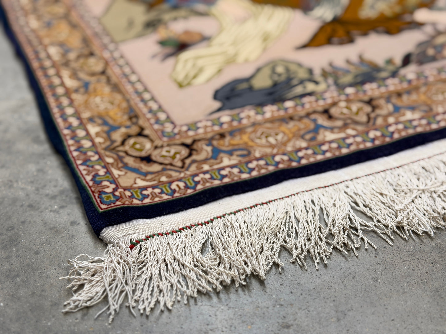 Hand-Knotted Pictorial Persian Isfahan Rug - 3’5”x5’