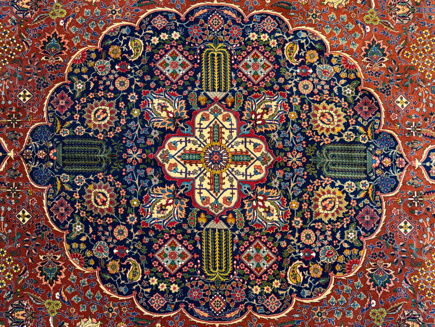 Hand-Knotted Persian Tabriz Rug - 9’10”x13’5”