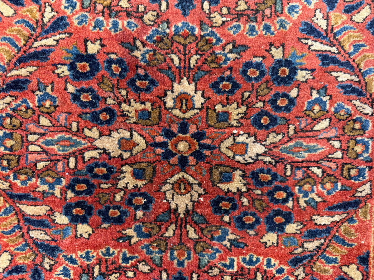 Hand-Knotted Persian Sarouk Rug - 2’x2’4”