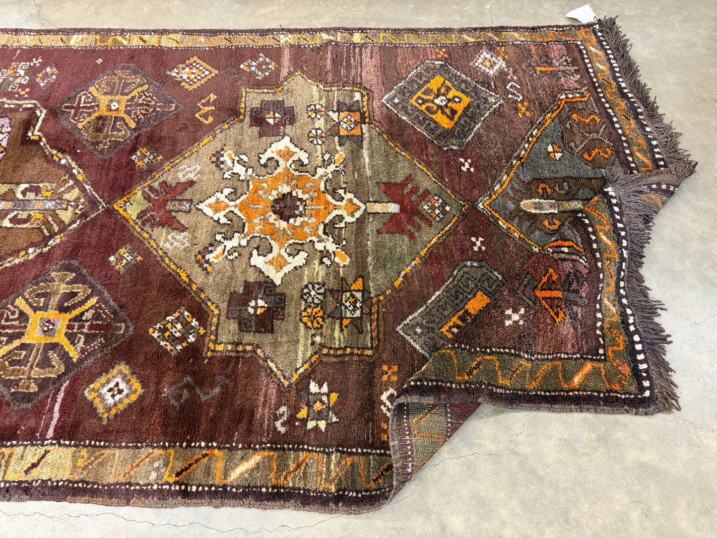 4’6”x12’9” Hand-Knotted Wool Russian Signed Kazak Runner