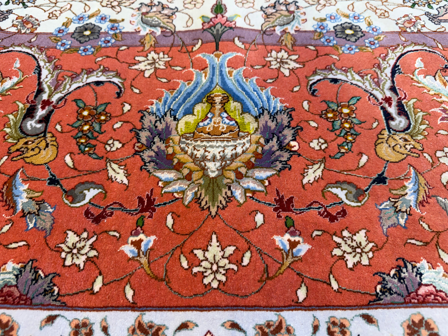 11’4”x16’2” Very Fine Hand-Knotted Persian Tabriz 80 Raj Signed Area Rug
