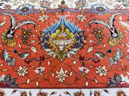 11’4”x16’2” Very Fine Hand-Knotted Persian Tabriz 80 Raj Signed Area Rug