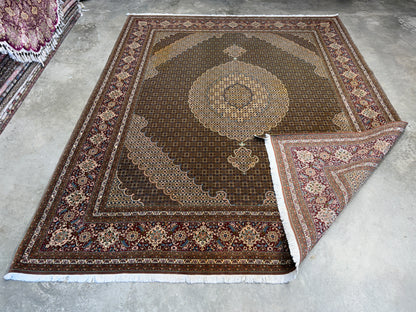 8’2”x9’10” Hand-Knotted Fine Persian Tabriz Mahi Area Rug
