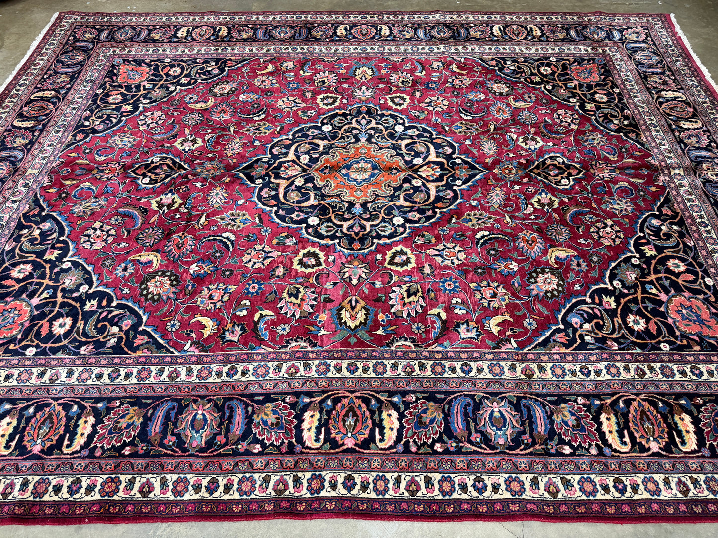 Hand-Knotted Persian Mashad Rug - 10’1”x12’10”