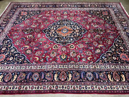 Hand-Knotted Persian Mashad Rug - 10’1”x12’10”