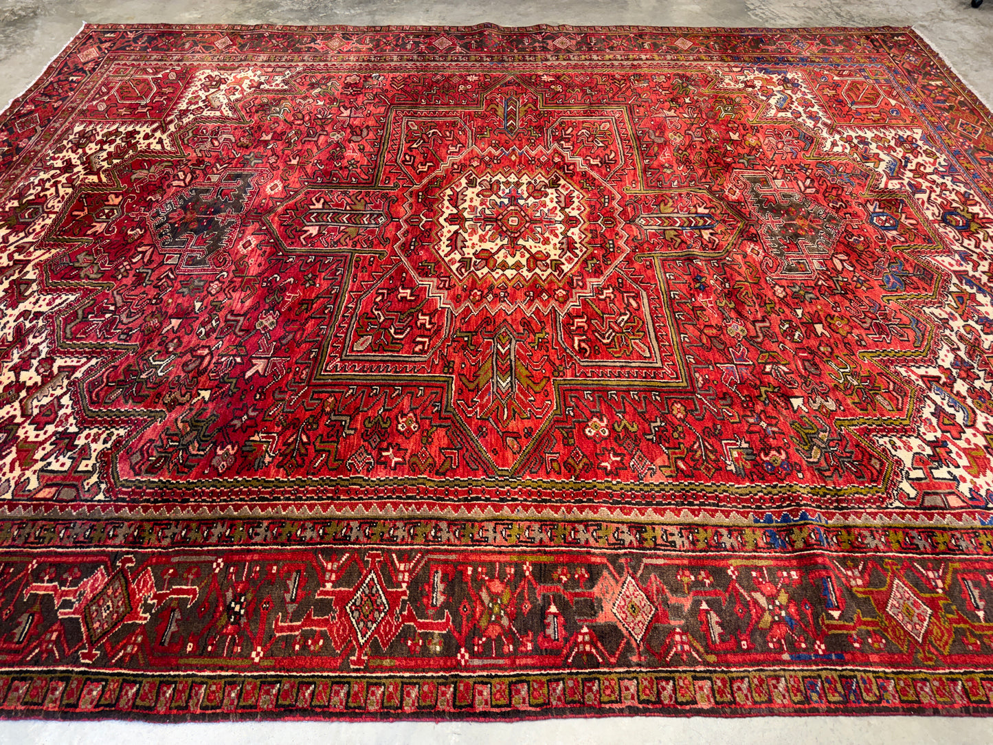 10’1”x12’9” Hand-Knotted Persian Heriz Area Rug
