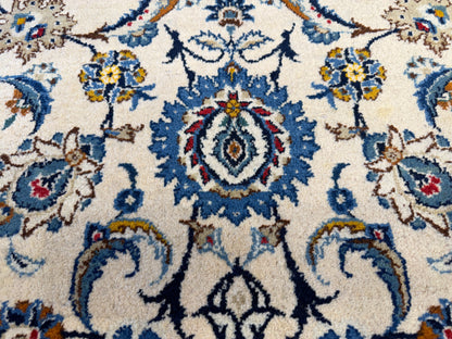 9’4”x13’3” Hand-Knotted Wool Persian Kashan Area Rug