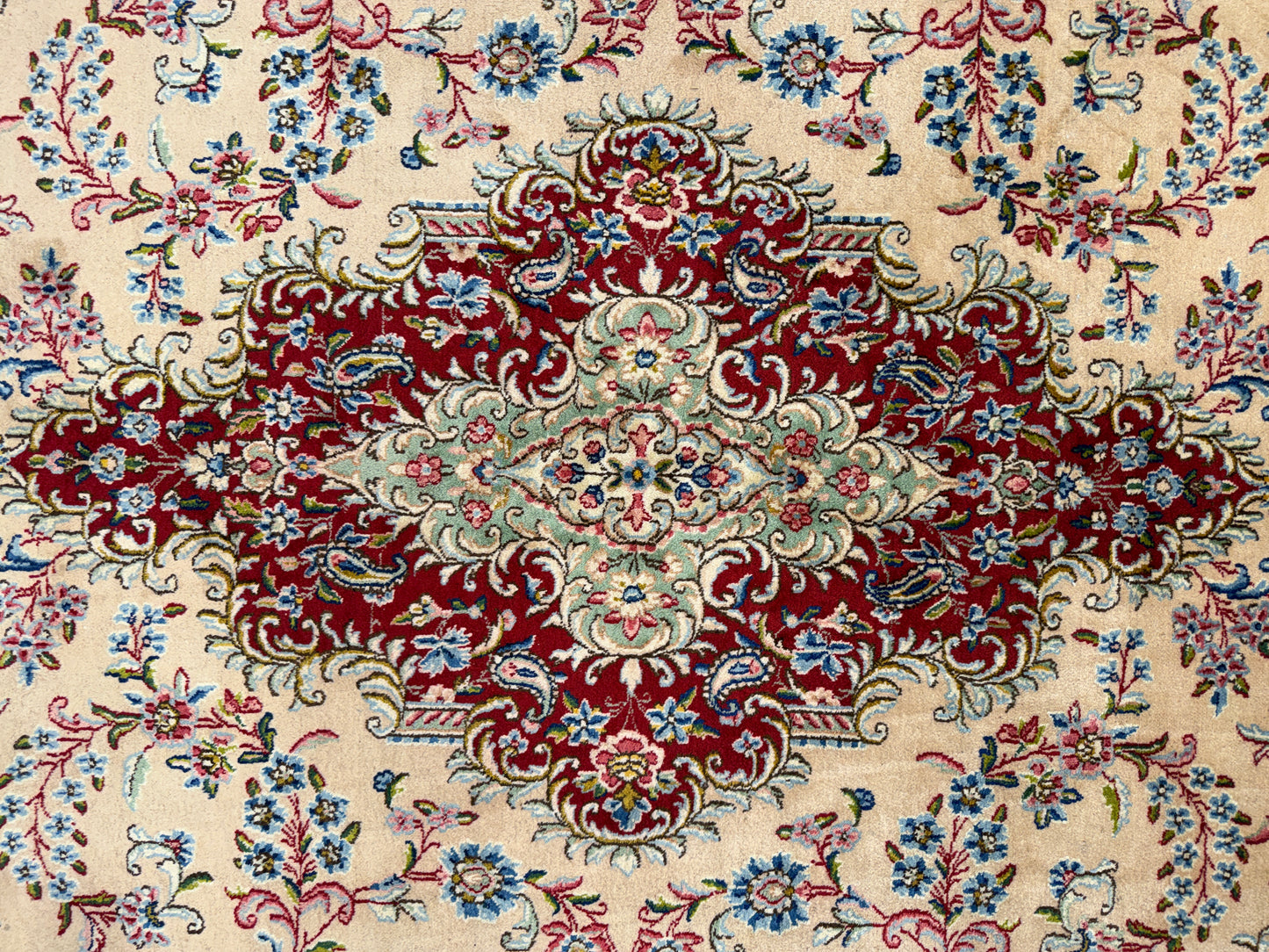 10’2”x13’9” Hand-Knotted Persian Kerman Signed Area Rug