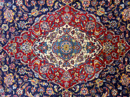 Hand-Knotted Persian Kashan Rug - 9’7”x13’3”