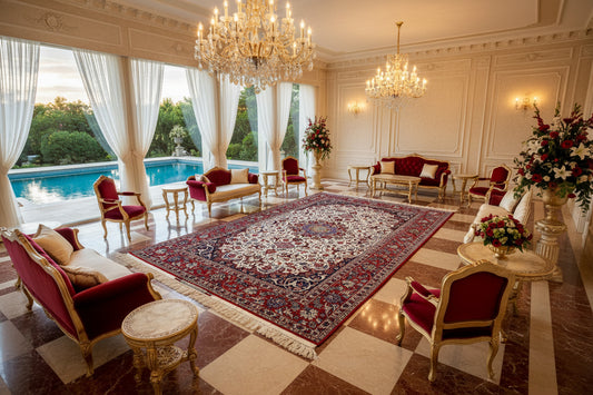 Hand-Knotted Persian Isfahan Rug - Signed Seirafian - 6’6”x10’2”
