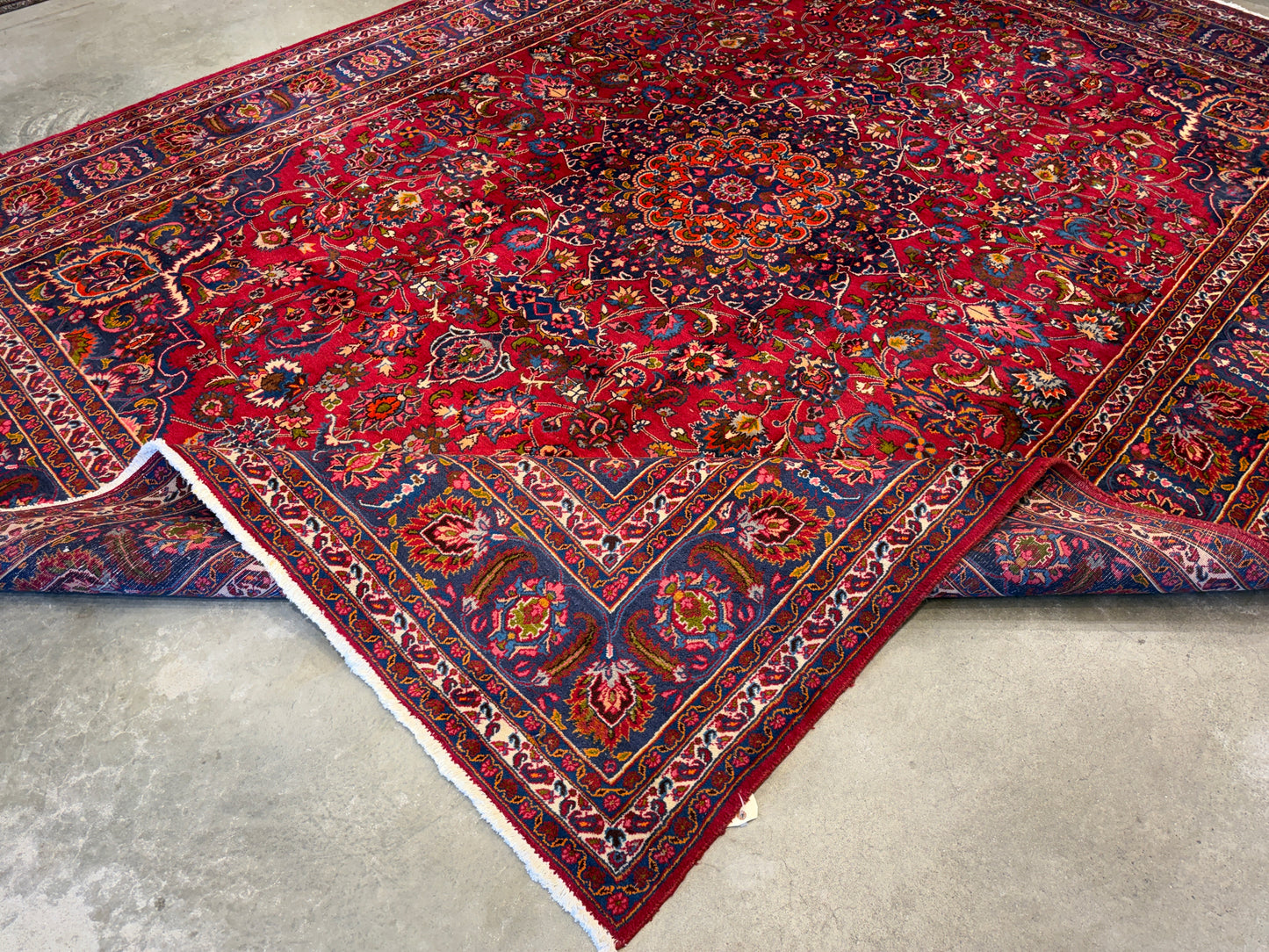 Antique Hand-Knotted Persian Mashad Rug - 9’6”x12’8”