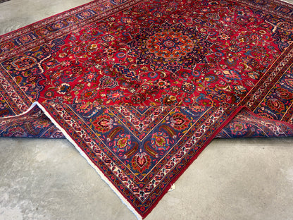 Antique Hand-Knotted Persian Mashad Rug - 9’6”x12’8”
