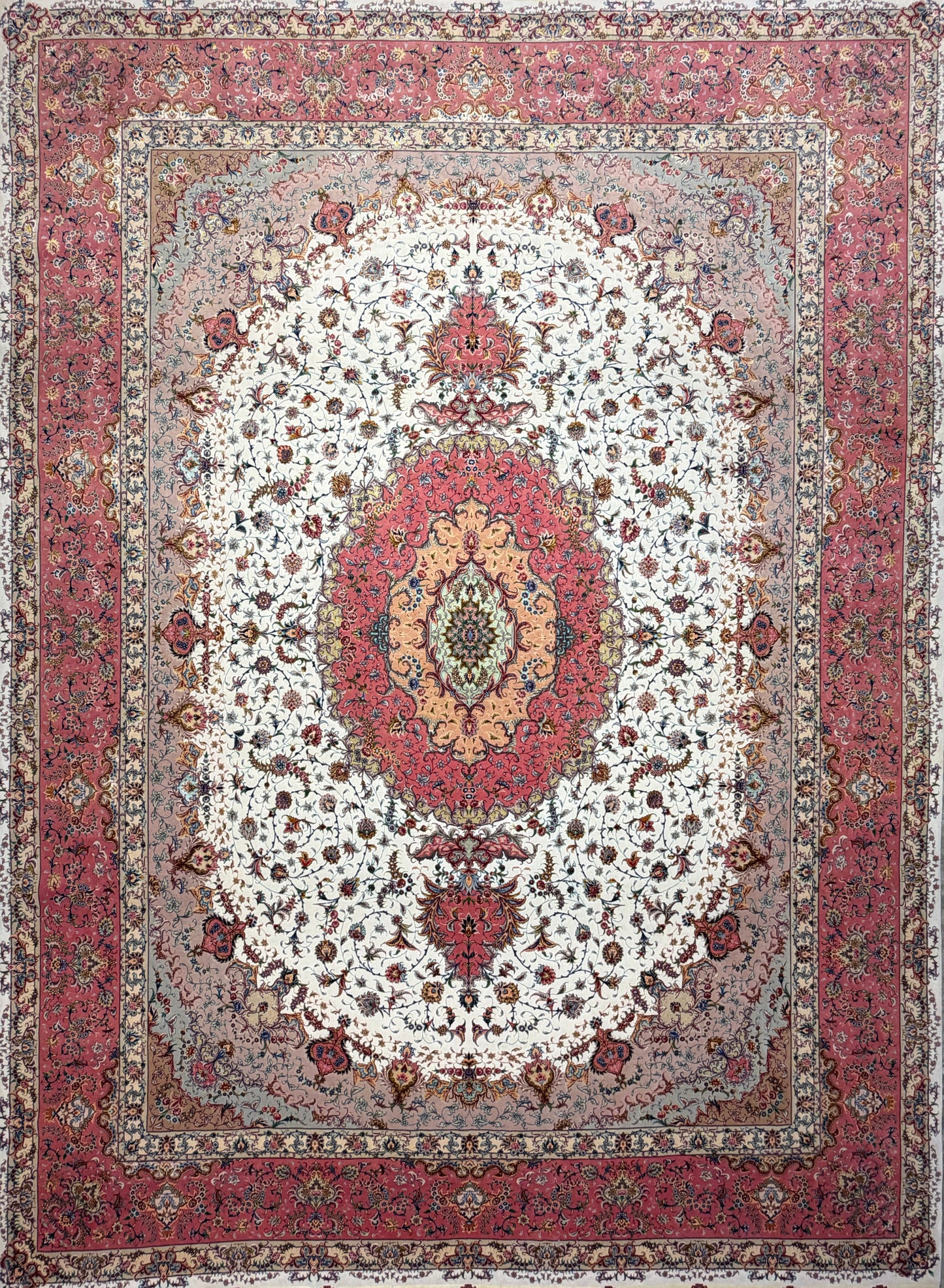 9’11”x13’6” Hand-Knotted 70 Raj Persian Tabriz Rug - Signed Aghajani