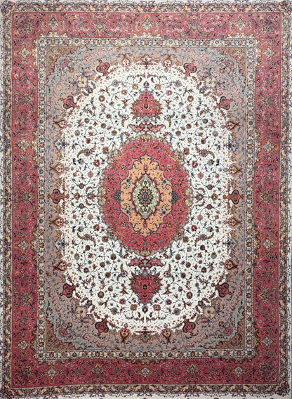 9’11”x13’6” Hand-Knotted 70 Raj Persian Tabriz Rug - Signed Aghajani
