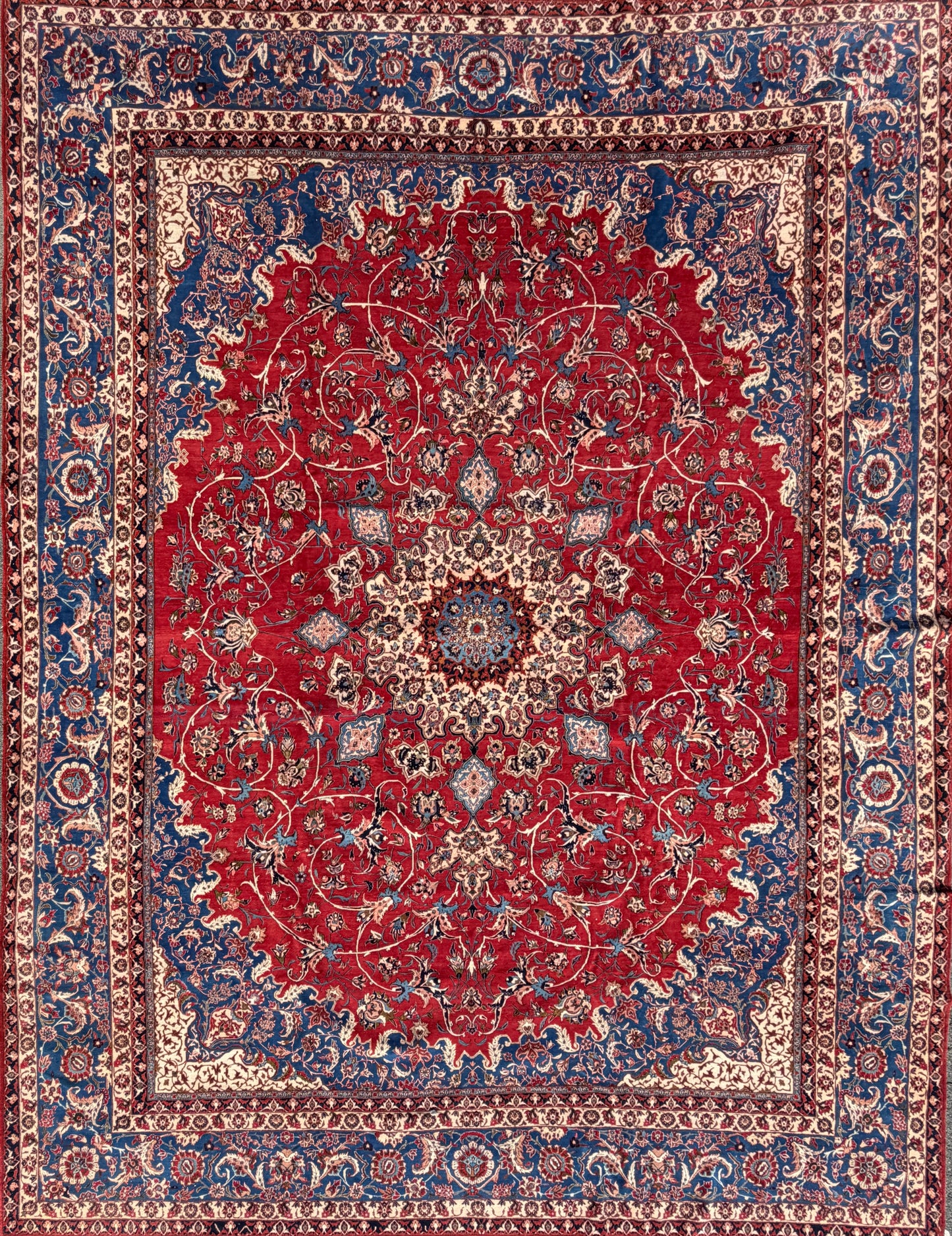 Hand-Knotted Persian Isfahan Rug - 13’9”x18’2”