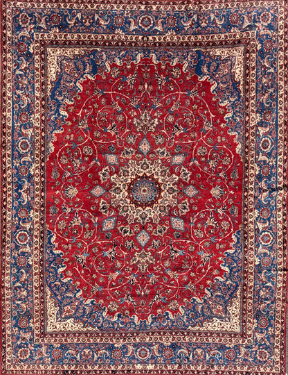 Hand-Knotted Persian Isfahan Rug - 13’9”x18’2”