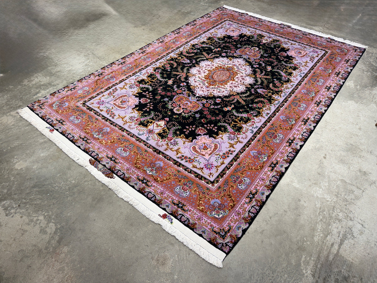 Hand-Knotted 80 Raj Persian Tabriz Rug - Signed Benam - 6’8”x10’