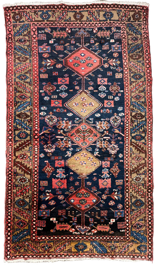 Hand-Knotted Persian Hamadan Rug - 3’10”x6’8”
