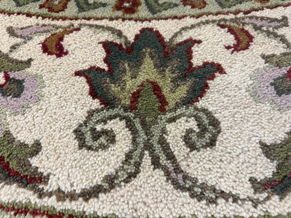 8’ Diameter Hand-Knotted Wool Indian Round Oriental Rug - 8x8 Handmade Carpet