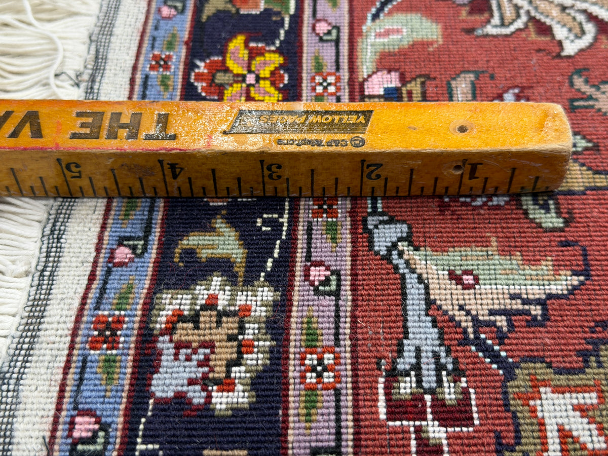 Hand-Knotted 60 Raj Persian Tabriz Rug - 6'2"x9'3"