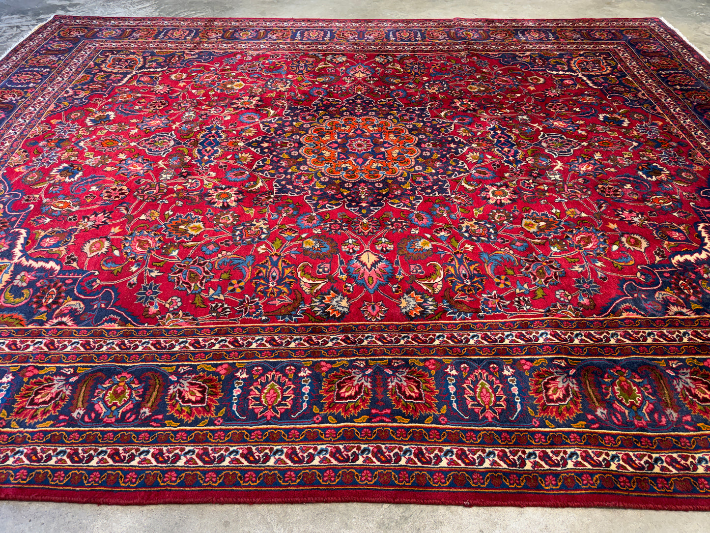 Antique Hand-Knotted Persian Mashad Rug - 9’6”x12’8”
