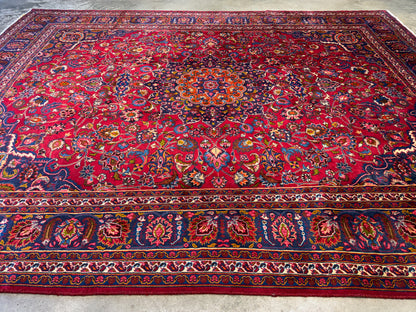 Antique Hand-Knotted Persian Mashad Rug - 9’6”x12’8”