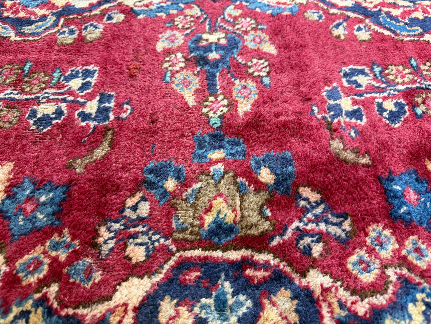 Hand-Knotted Wool Mashad Rug - 9’7”x12’5”