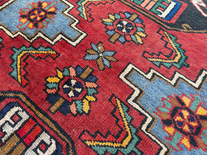 3’11”x13’2” Vintage Hand-Knotted Wool Hamadan Runner