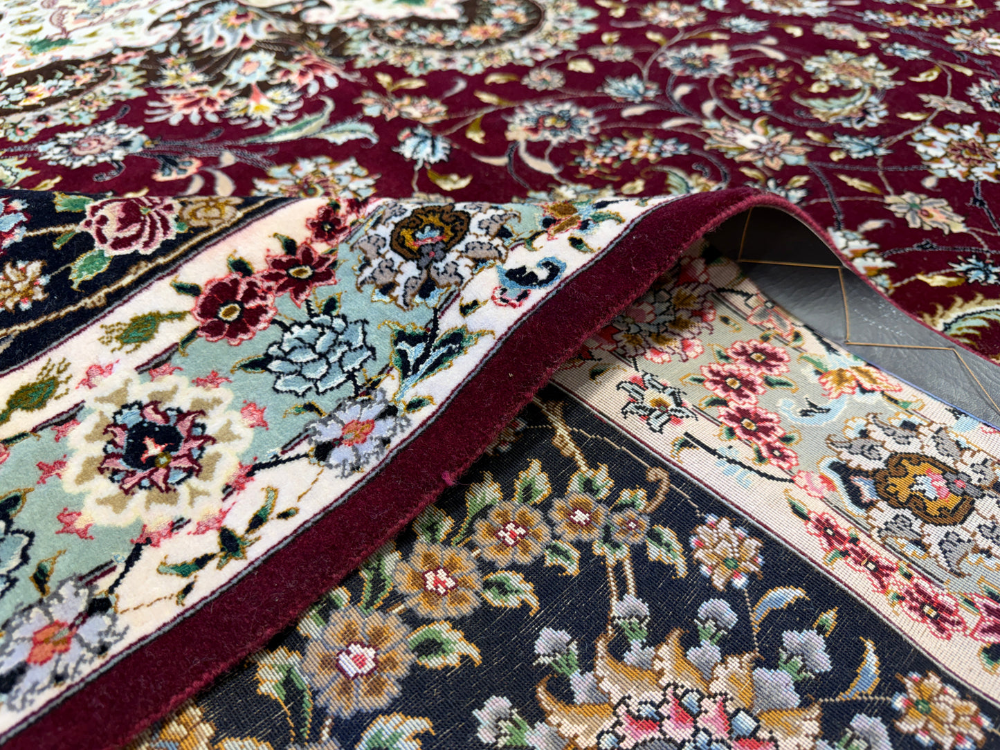 11’4”x16’6” Hand-Knotted 70 Raj Persian Tabriz Rug